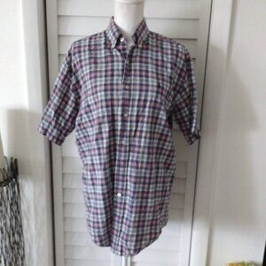 Ralph Lauren Sport men's plaid short sleeve button down collared‎ shirt S